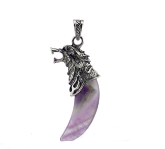 Lunar Wolf Crystal Pendant